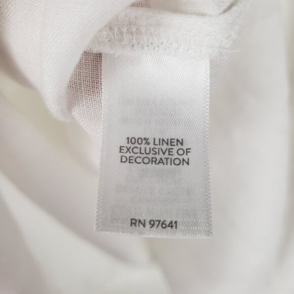 J Jill Love Linen Tunic Top Blue White Embroidered Beach Coastal Size Small - Picture 7 of 9